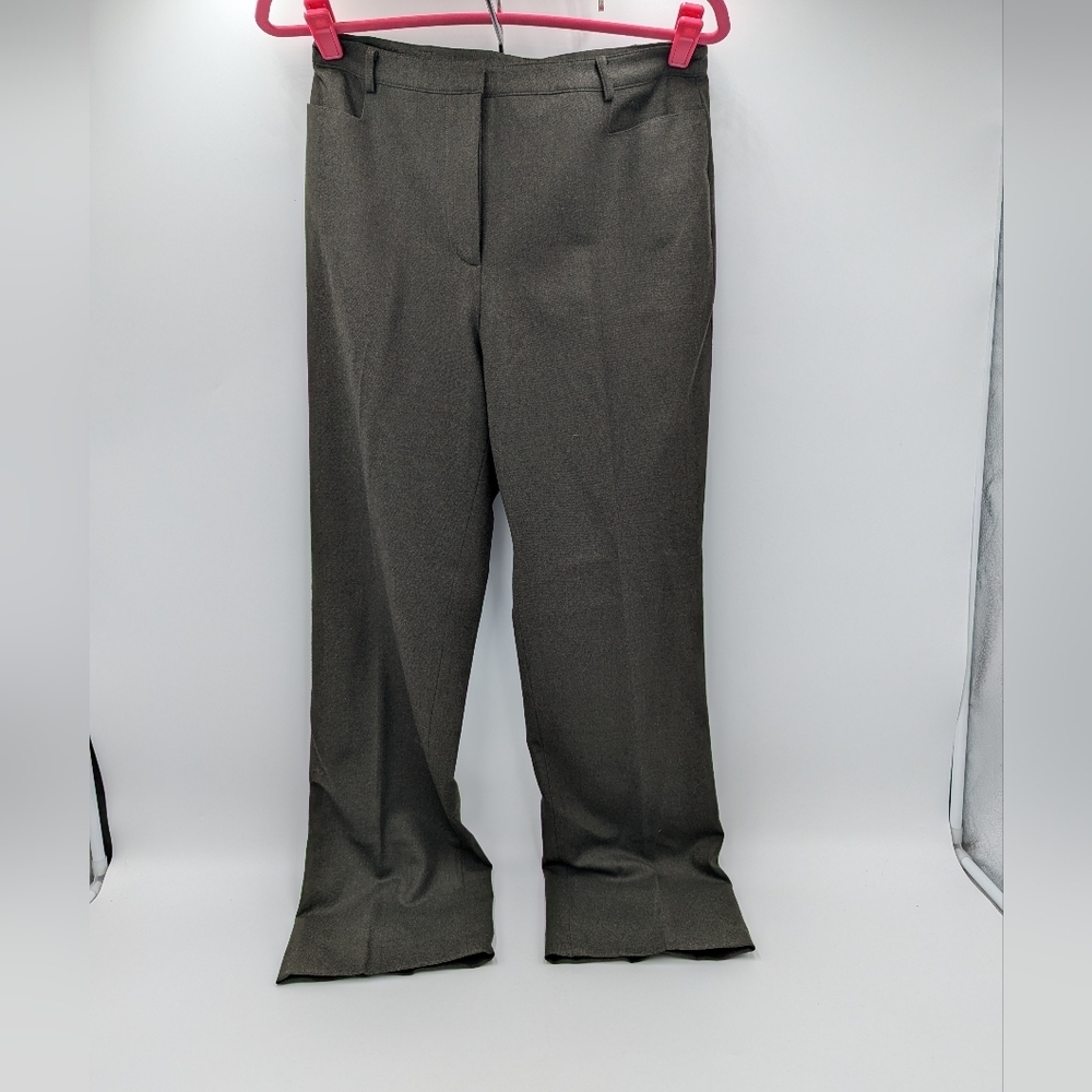 Doncaster Wool Gray Dress Pants Straight Leg Career Trousers Dark Academia 12